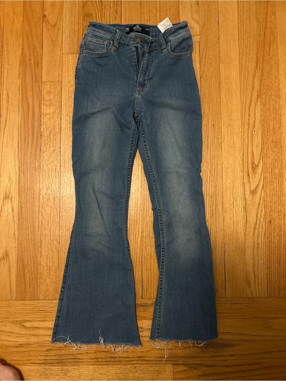 Hollister Blue Flared Jeans with Raw Edge